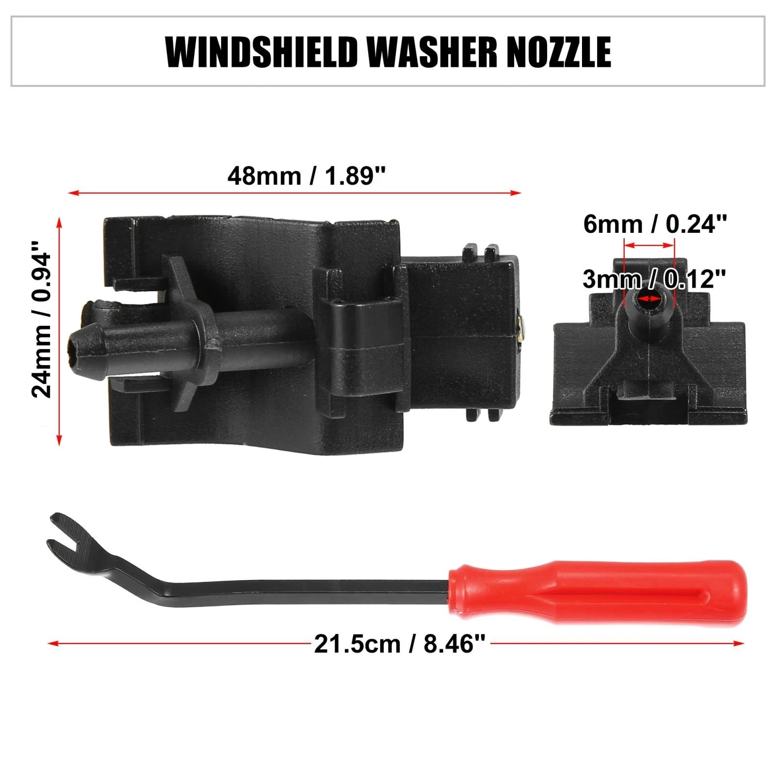 3X Front Windshield Washer Nozzle Kit 85381-12300 for Toyota 4Runner (2010–2017)