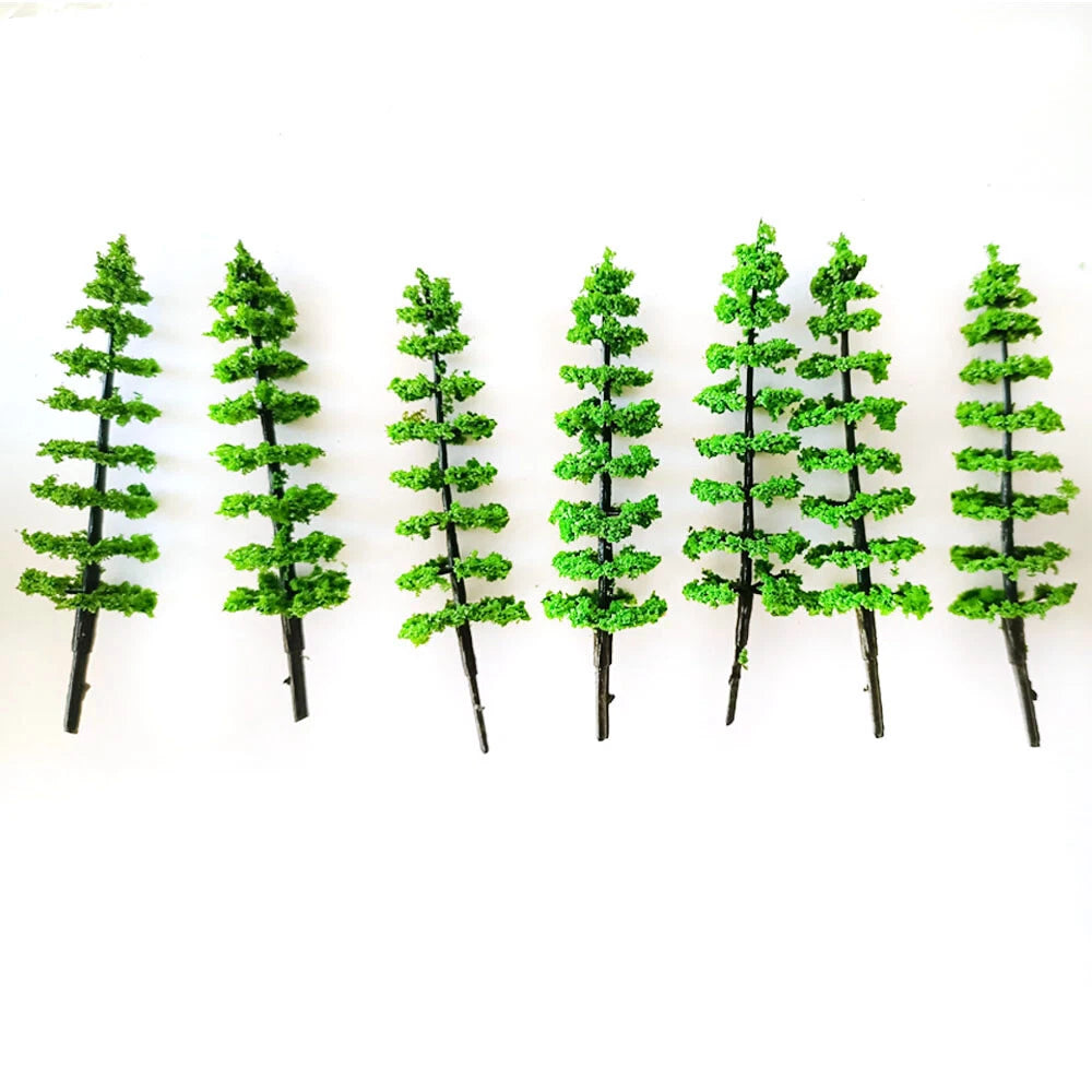 Set of 10 Model Tree Landscape Ornaments for Train Railway Scenery (9cm)