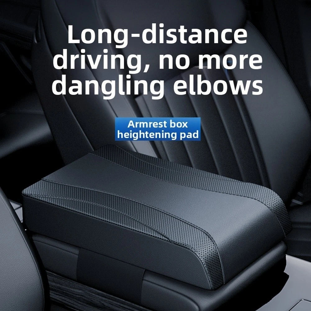 Leather Armrest Pad for Car with Memory Foam Support (Universal Fit)
