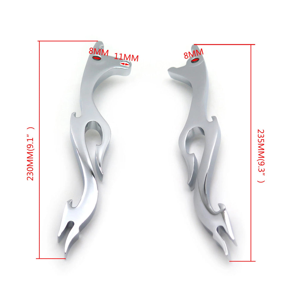 Chrome Brake Clutch Flame Lever Set for Kawasaki Vulcan 1500 1600 (87-09)