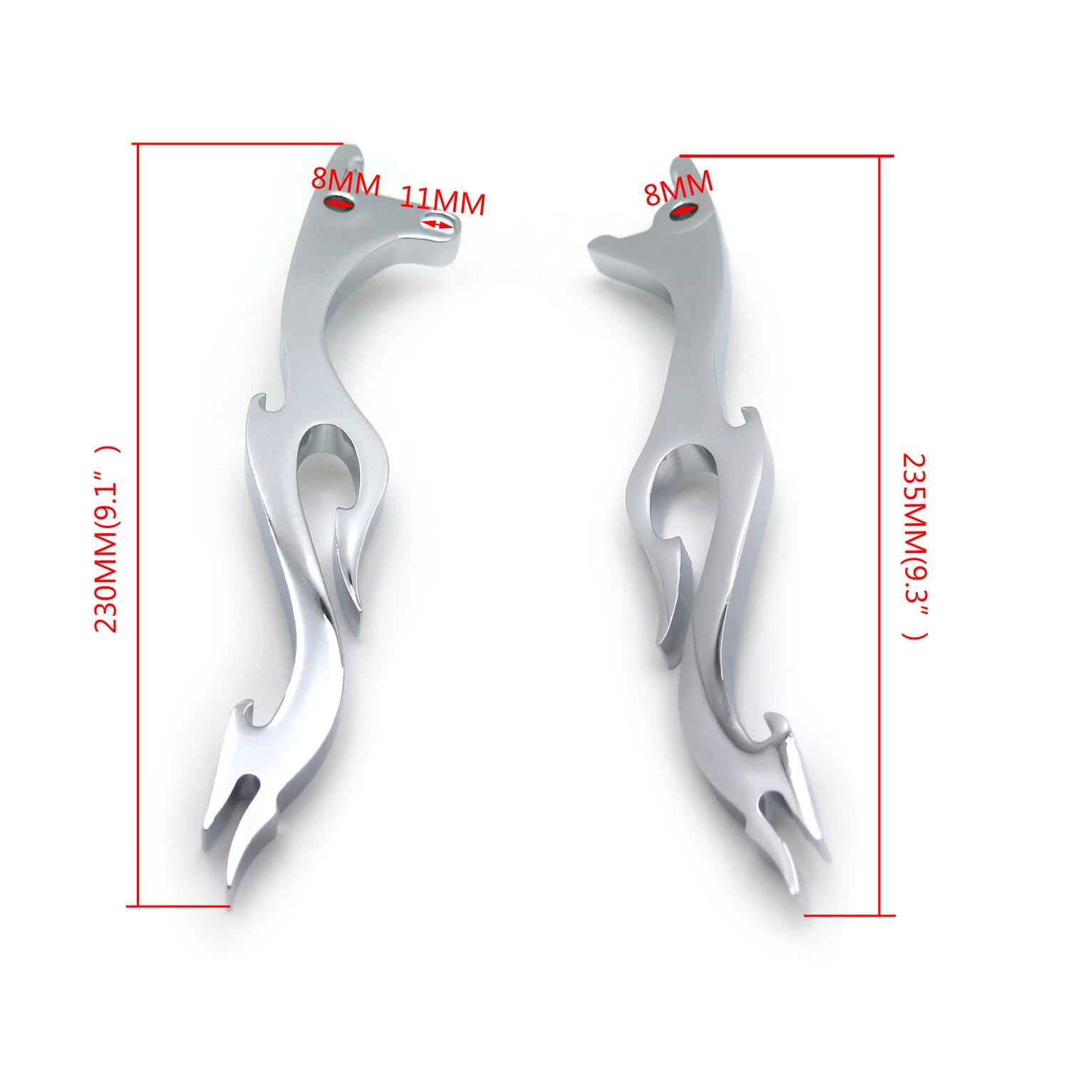Chrome Brake Clutch Flame Lever Set for Kawasaki Vulcan 1500 1600 (87-09)