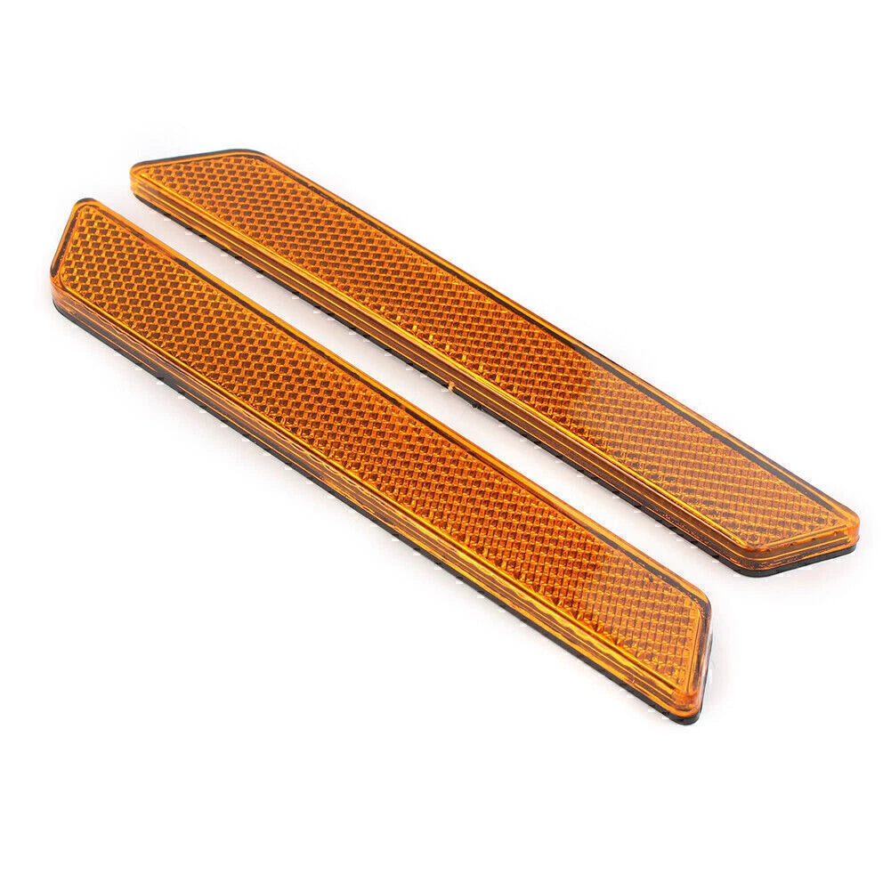 2X Saddlebag Latch Cover Reflectors for Harley Touring FLHT FLHR FLTR FLHX (2014–2023) Amber