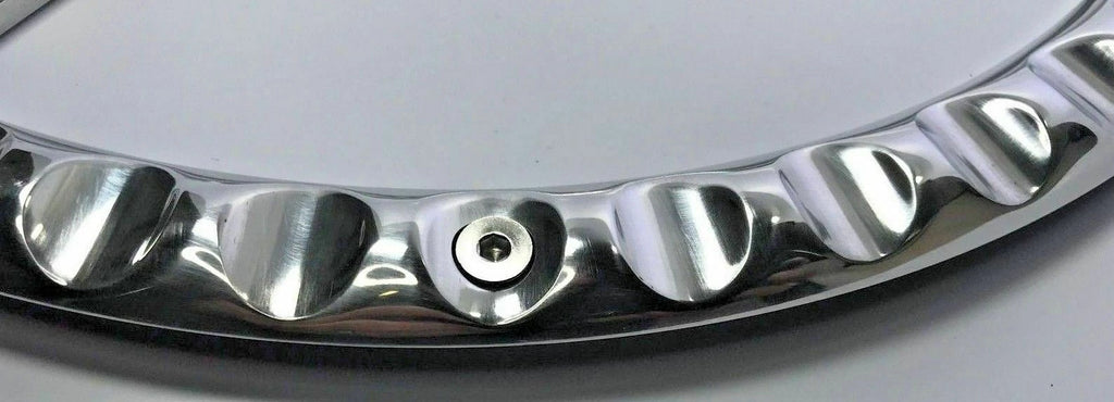 Polished Billet Steering Wheel Black Wrap for Universal Fit 14 Inch (—)