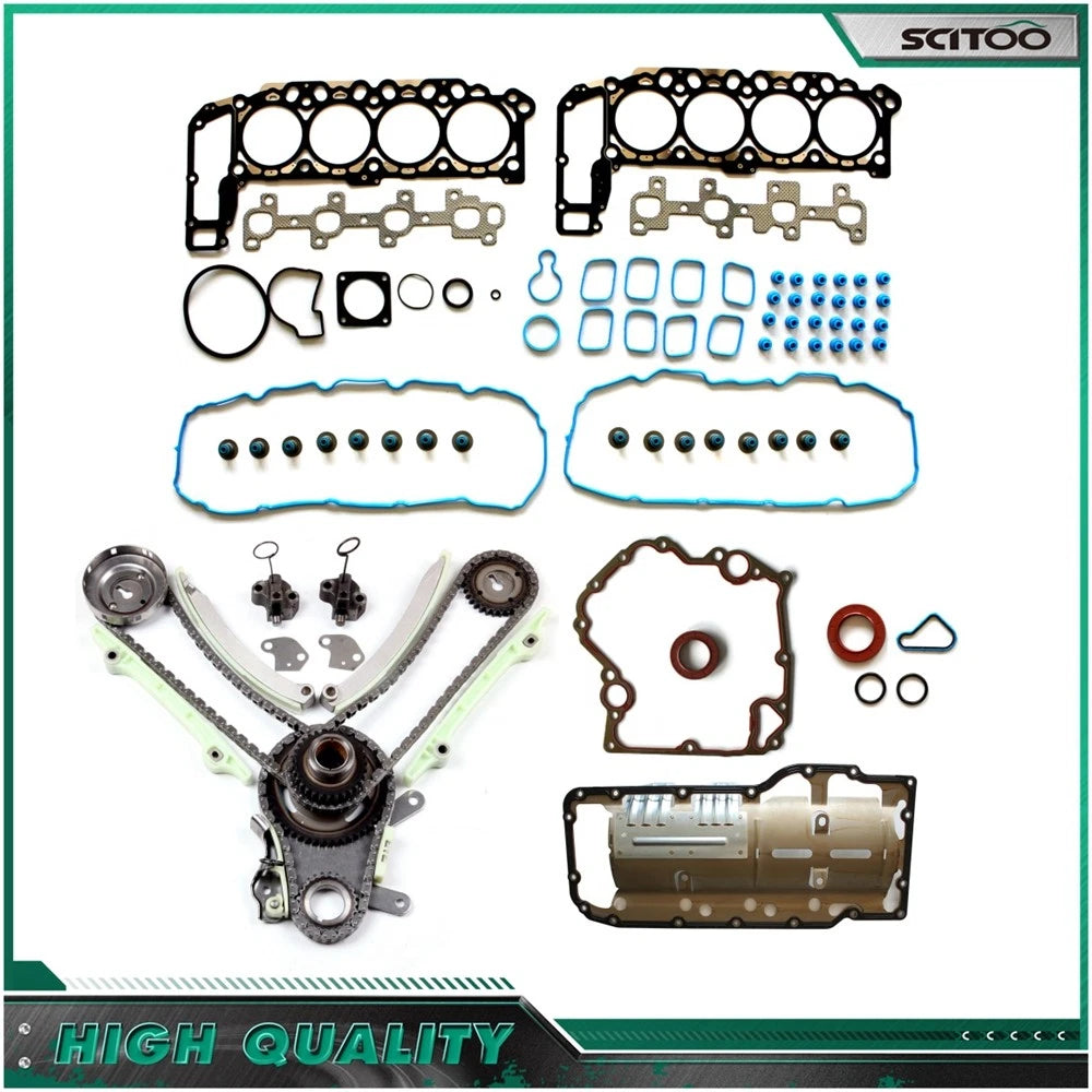 Head Gasket Set, Timing Chain Set, Oil Pan Gasket for 2002 Dodge Ram 1500 4.7L VIN N