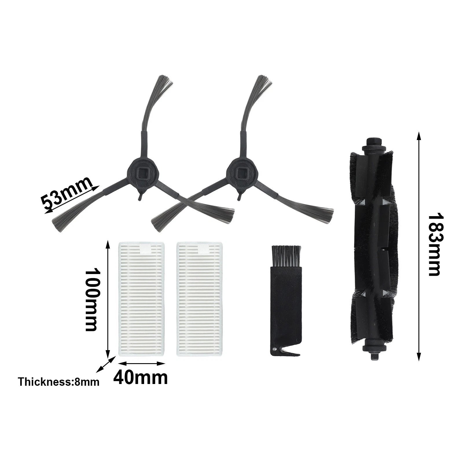Roller Brush Side Brush Filter Set for 360 S8 S8 Plus (2016–2020)