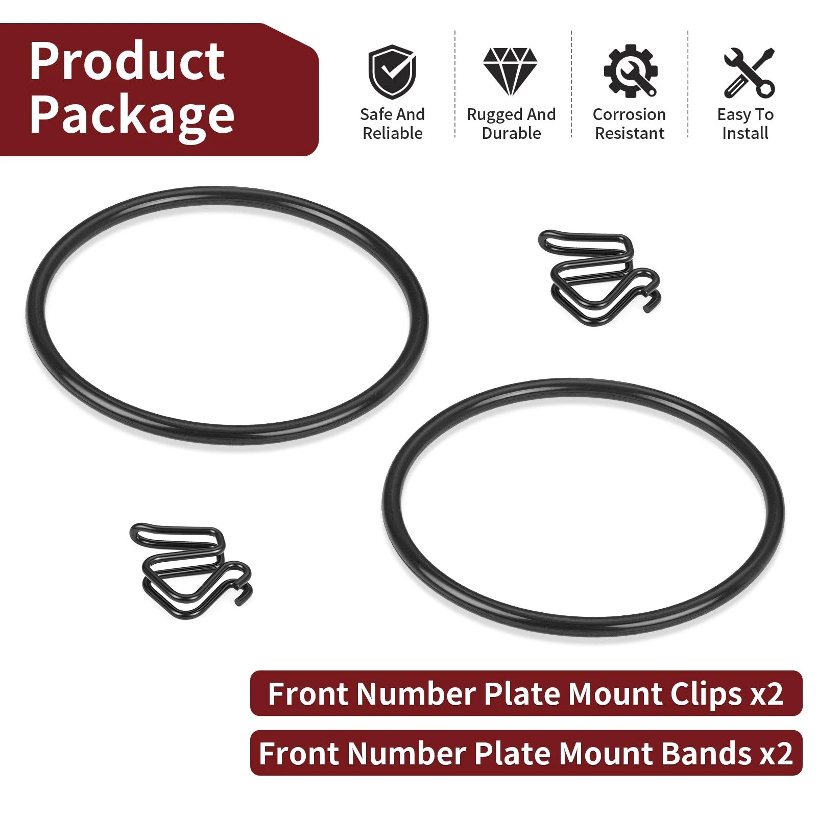 Set of 2 Front Number Plate Mount Clips for Honda Z50R (1979–1987) 64112-181-010