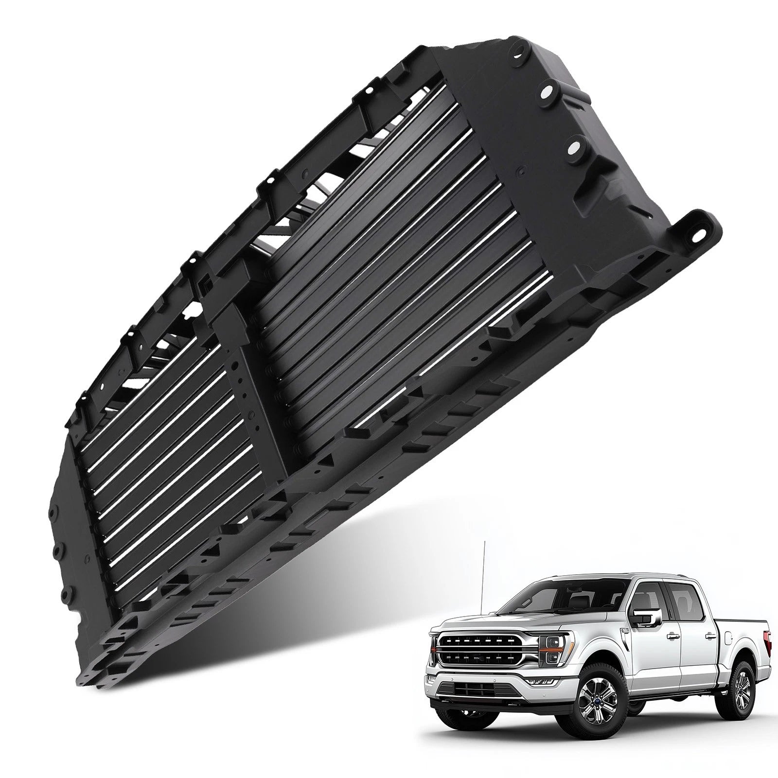 Direct Fit Front Shutter for Ford F-150 (2021–2023) Black Plastic