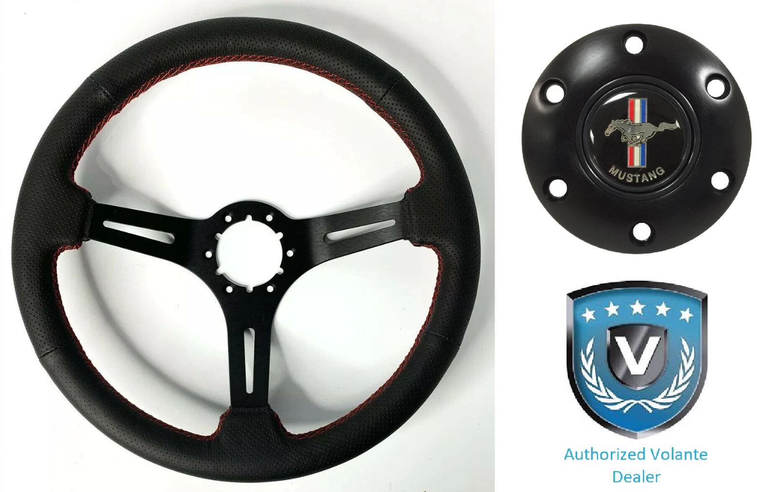14 Inch Perforated Steering Wheel for Ford Mustang (2015–2023)