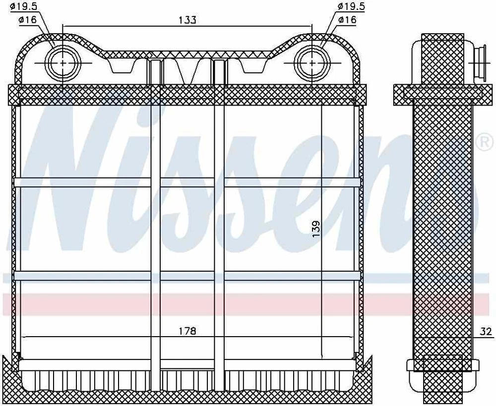 Nissens 70225 HVAC Heater Core for Audi A8 A8 Quattro (1997–2003)