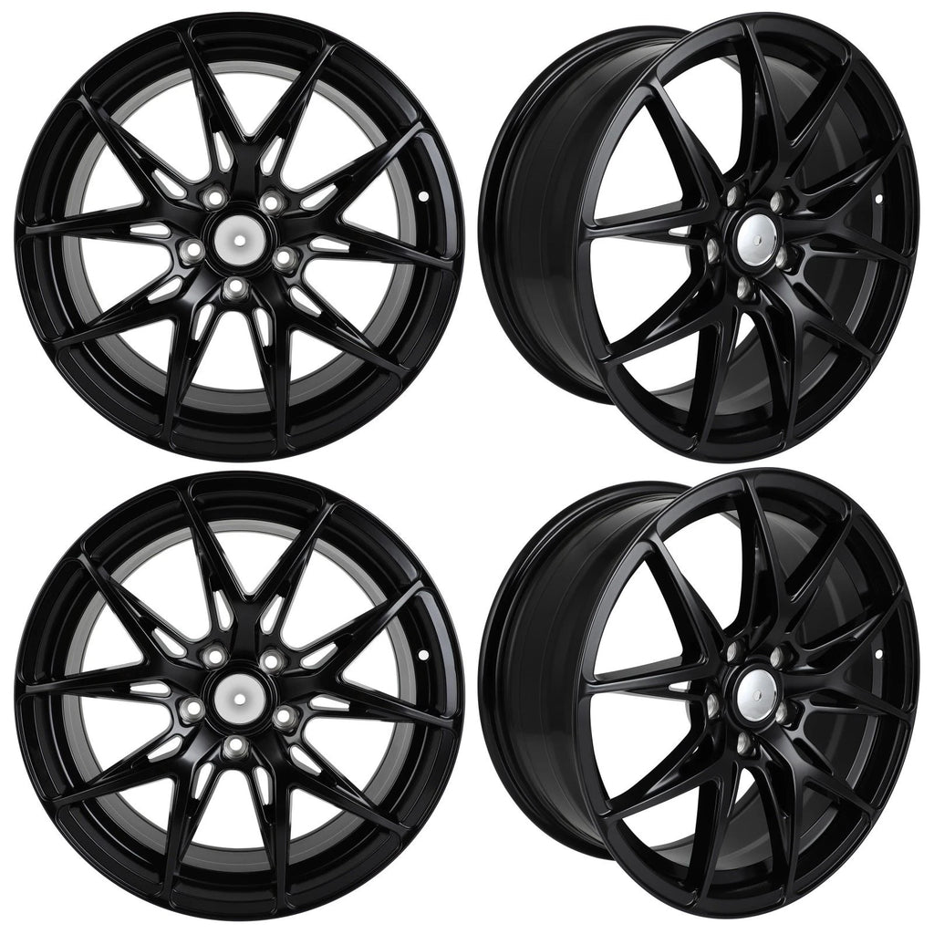Set of 4 18x8 Inch Matt Black Wheel Rims for Universal Fit (5x114.3 PCD)