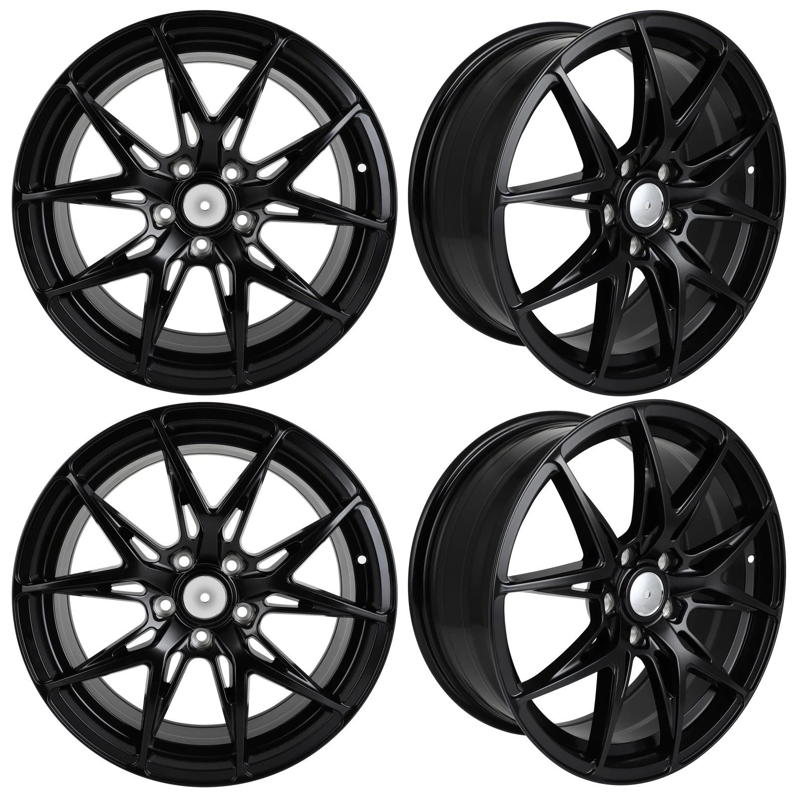 Set of 4 18x8 Inch Matt Black Wheel Rims for Universal Fit (5x114.3 PCD)