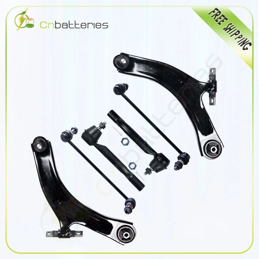 6x Front Control Arm Sway Link Tie Rod End Suspension Kit for Nissan (2008–2013)