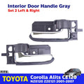 Interior Door Handle Gray Pair Fits Toyota Corolla Altis CE120 Sedan 2001-07 D06