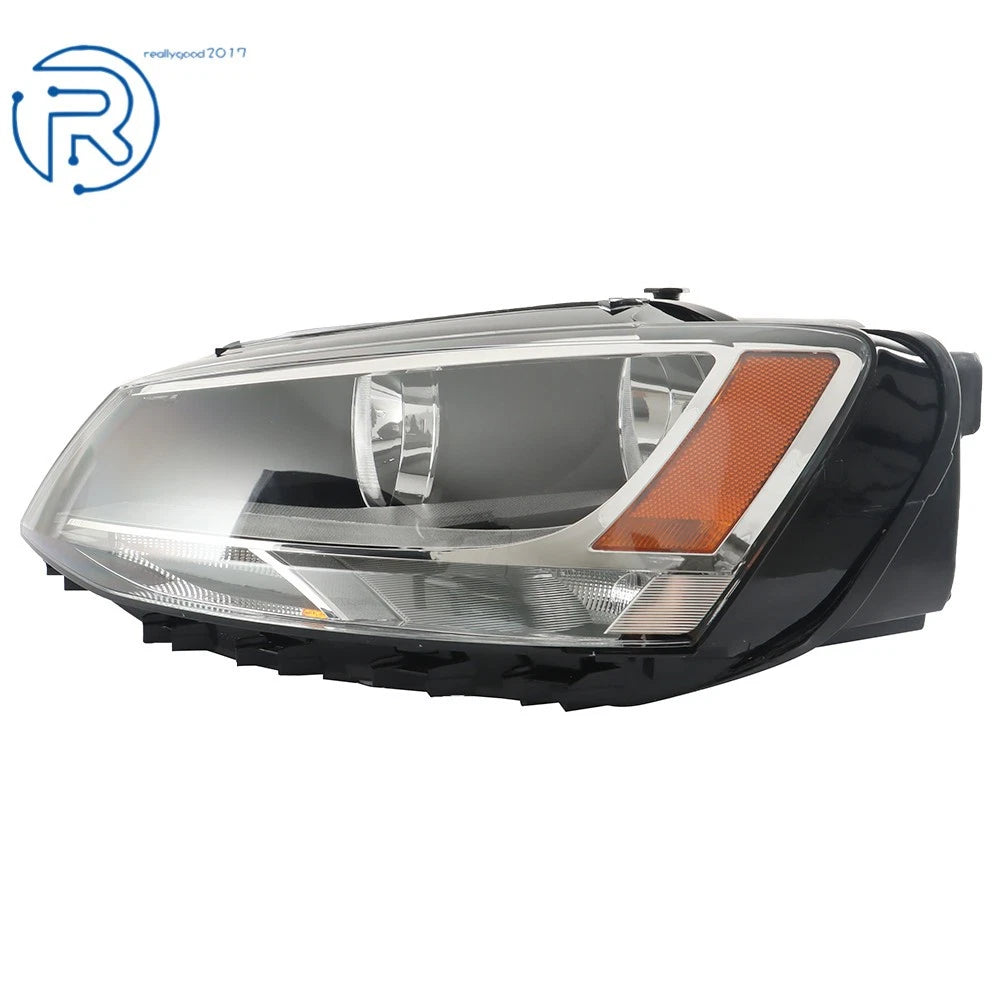 Driver Side Headlight for Volkswagen Jetta (2011-2018) Halogen Black Housing
