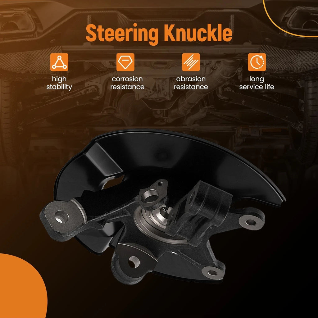 2X Front Steering Knuckle for Honda Pilot (2005-2008) Steel Black