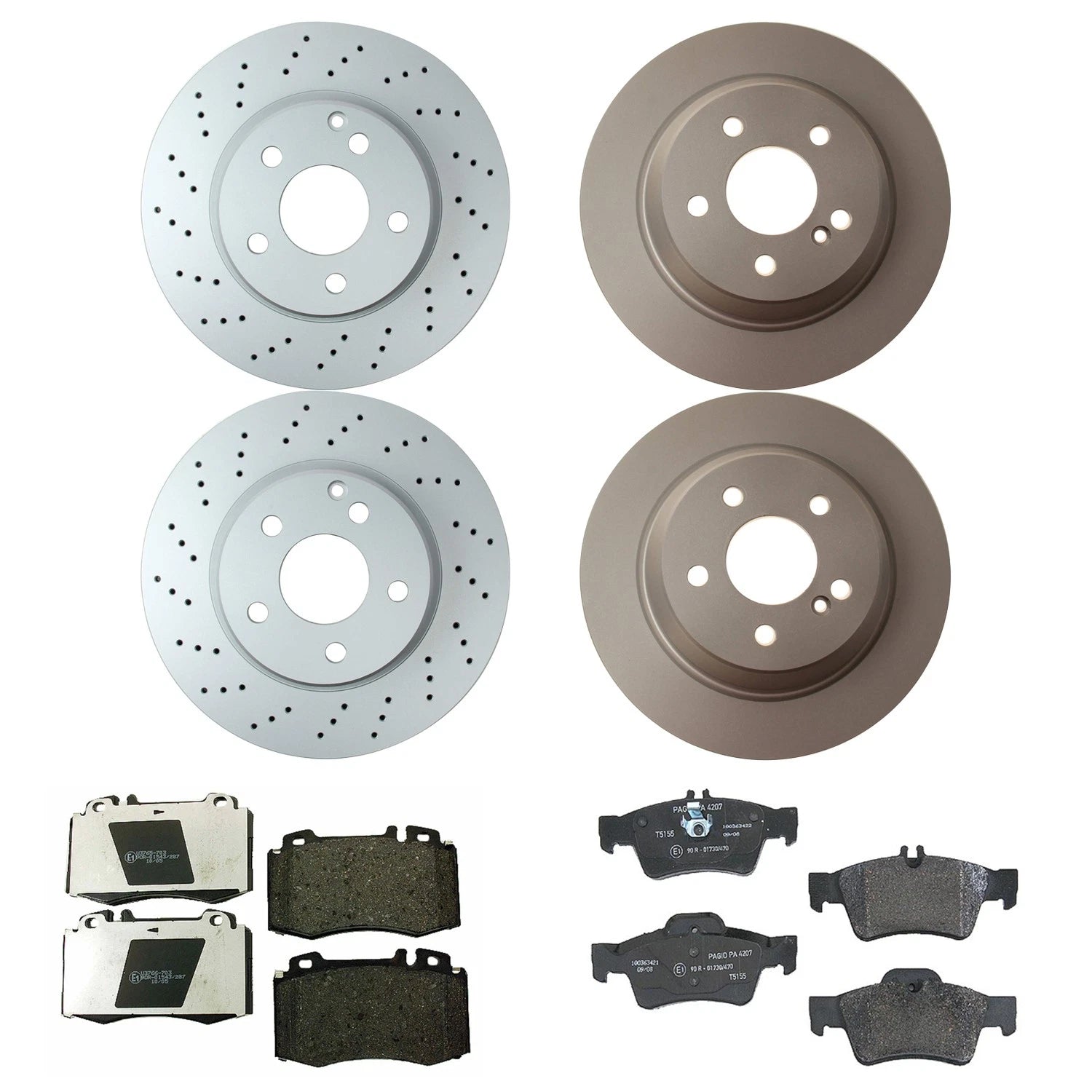 Hella Disc Brake Pad Kit Set of 2 for W220 112.972 (312mm Front, 300mm Rear)