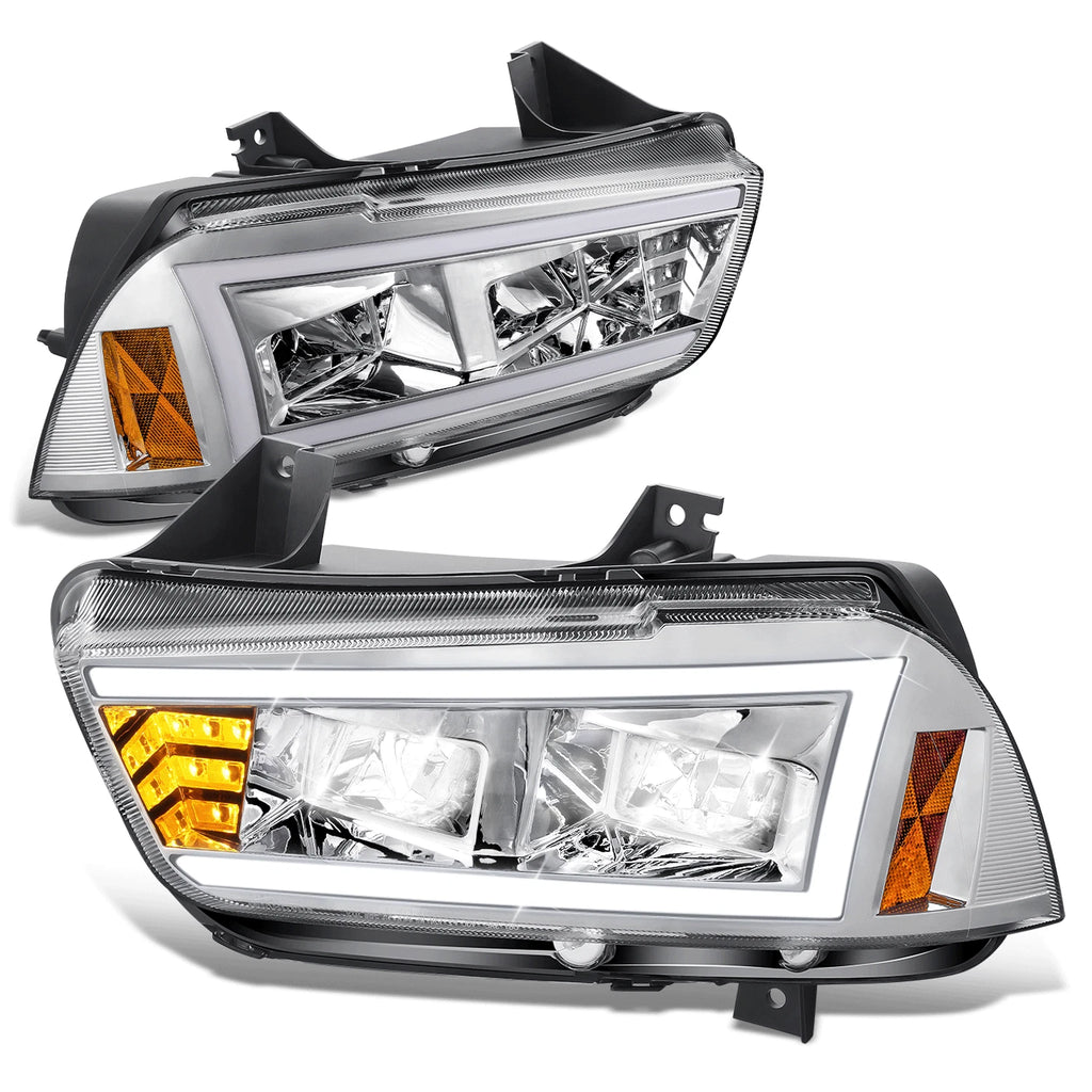 Full LED DRL/Turn Signal Headlights for Dodge Charger (2011–2014) Chrome
