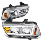 Full LED DRL/Turn Signal Headlights for Dodge Charger (2011–2014) Chrome