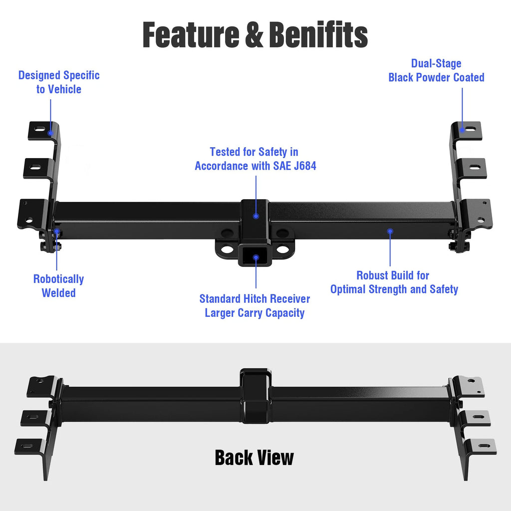 2 Inch Receiver Trailer Towing Hitch for Chevy Silverado GMC Sierra 1500