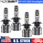 Set of 4 H7 6500K LED Headlight Bulbs 3300000LM for High Low Beam