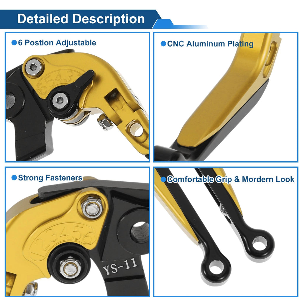 Adjustable Brake Clutch Levers for Honda X11 (2000–2007) - Gold Tone Black
