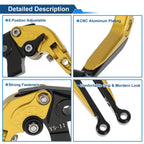Adjustable Brake Clutch Levers for Honda X11 (2000–2007) - Gold Tone Black