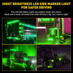 3/4" Green LED Strobe & Steady Marker Lights for EV (10X)