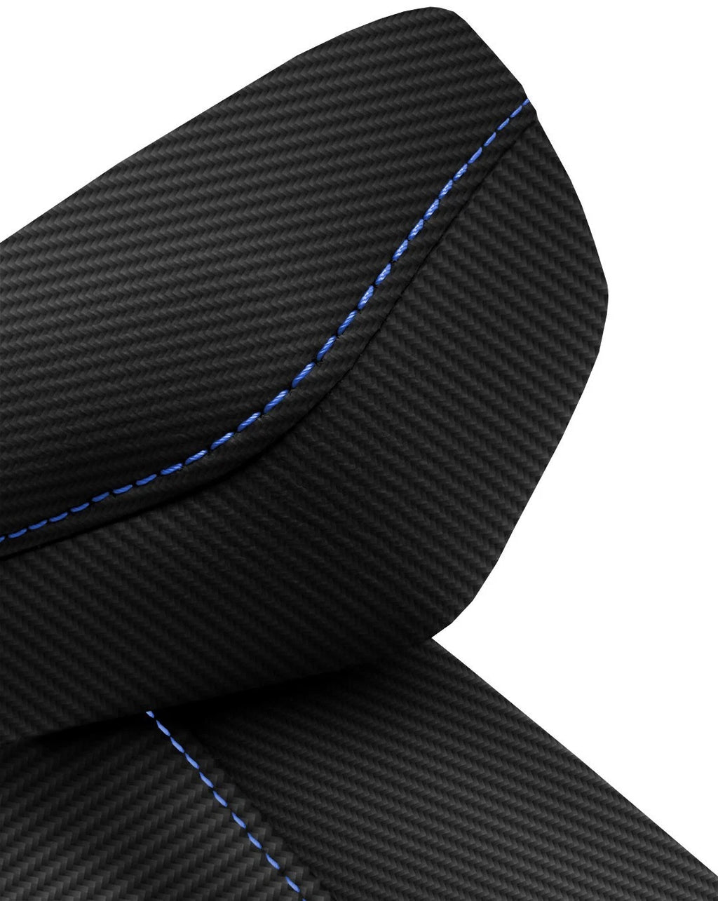 Door Panel Armrest PVC Carbon for Ford F150 Lariat (2015–2020) Blue Stitch