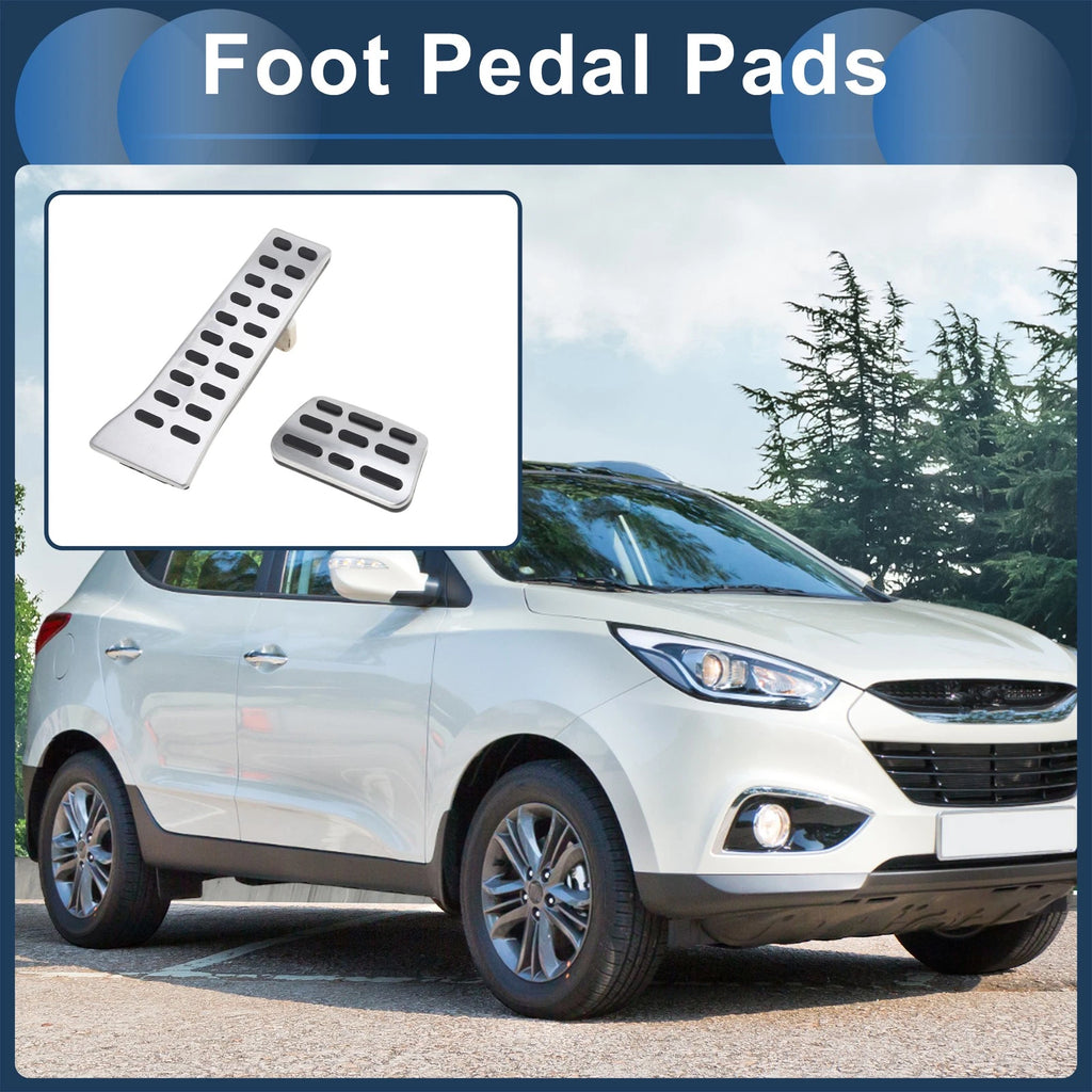 Set of 1 Automatic Footrest Pedals Cover for Hyundai Tucson (2016–2023) Silver Tone