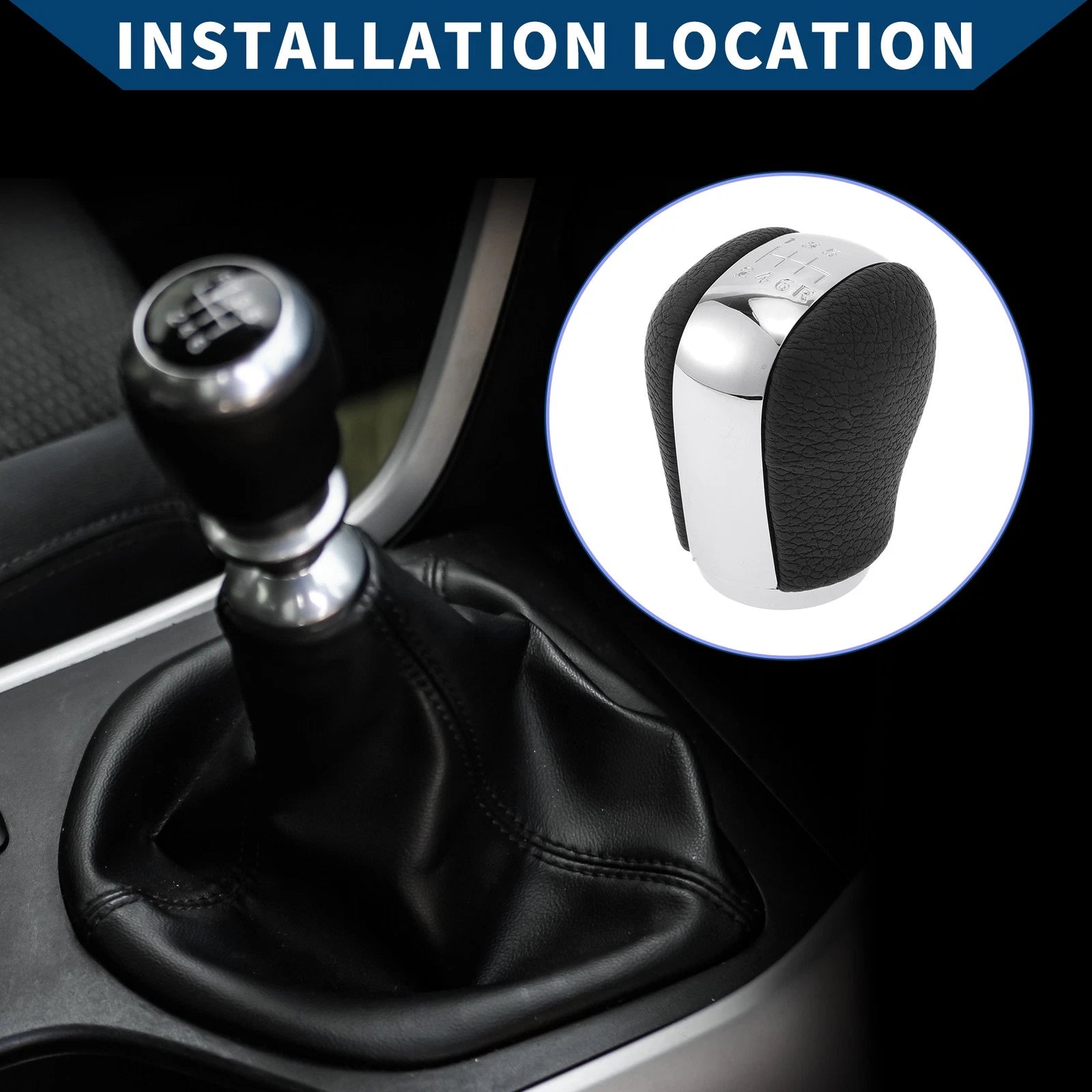 6 Speed Manual Gear Shifter Knob for Nissan X-Trail (2002–2007) Faux Leather