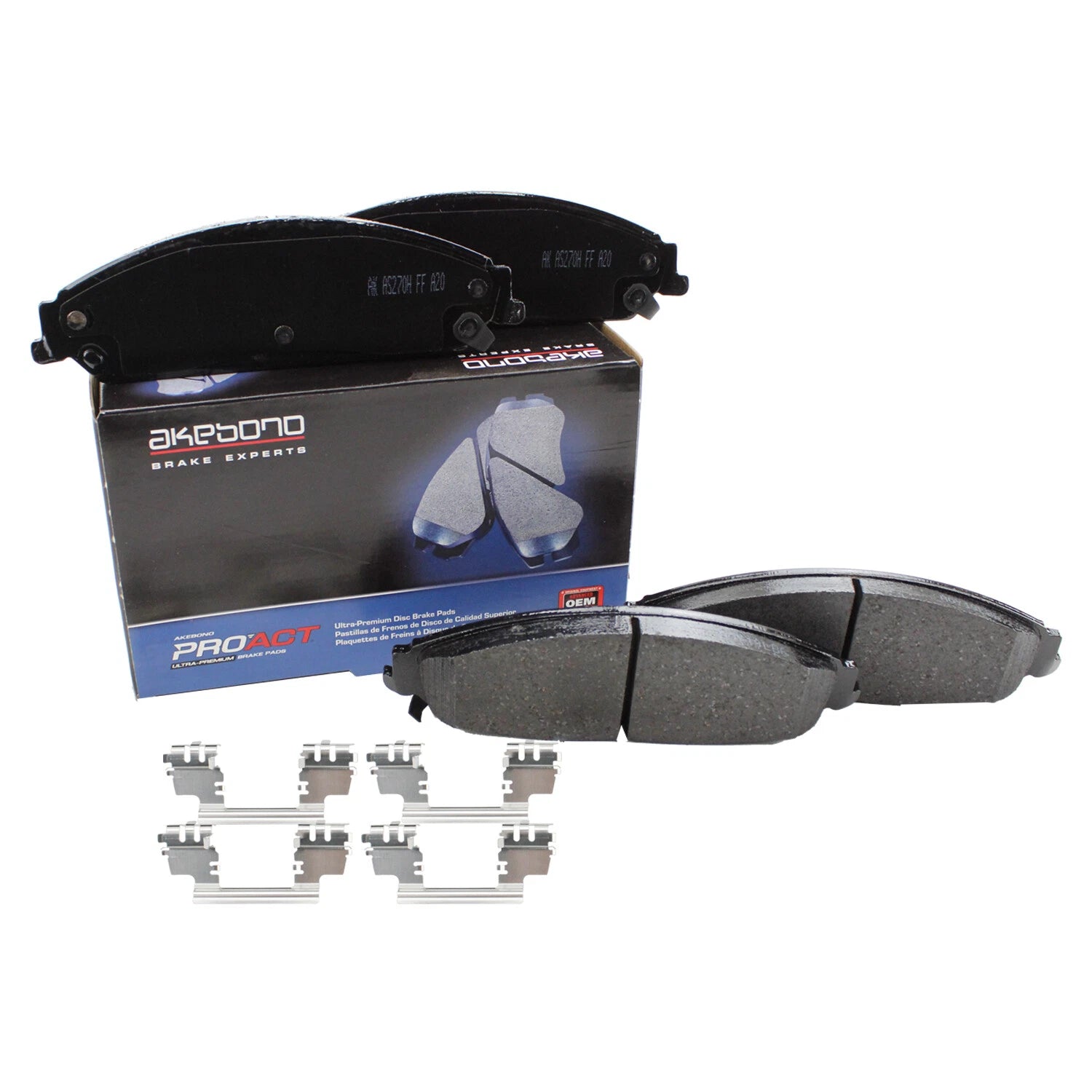 Set of 4 Akebono ProACT Front Ceramic Brake Pads for Dodge 200 300 Challenger Charger Magnum (2005–2010)