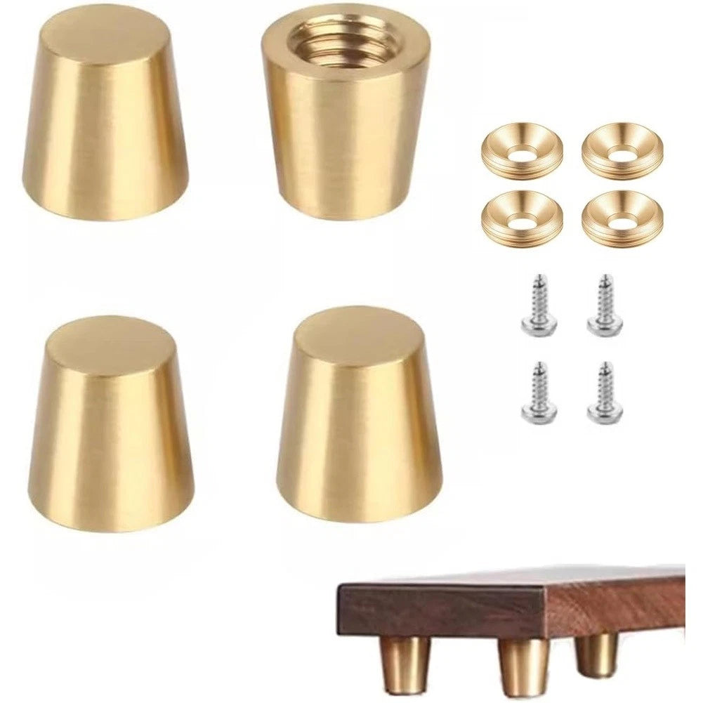 4X Brass Cutting Board Stabilisers with Non-Slip Pads for Display Tray