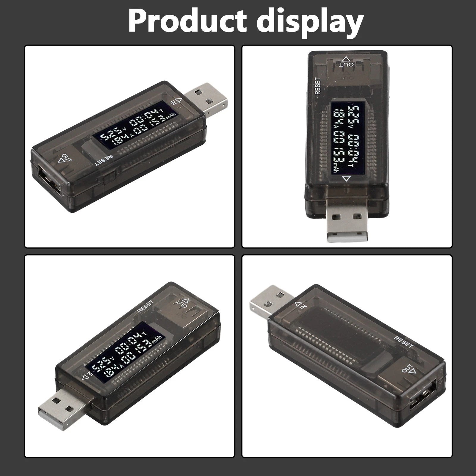 USB Current Meter with LCD Display for Universal Use