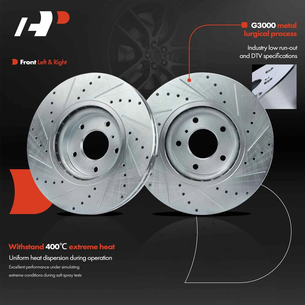 Front Side Drilled Brake Rotors for Nissan Altima (2006) Murano (2005–2014)