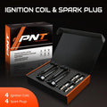 Set of 4 Ignition Coils & Spark Plugs for Dodge Caliber (2007–2012) Journey (2009–2020) Avenger (2008–2014)