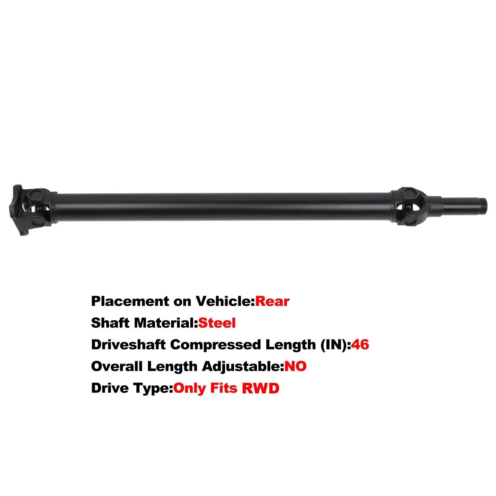 Drive Shaft for Chevrolet S10, GMC Sonoma (1994–2003) RWD AT 46”