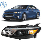 Halogen Headlight for Chevy Malibu (2016–2018) Driver Side Black Clear
