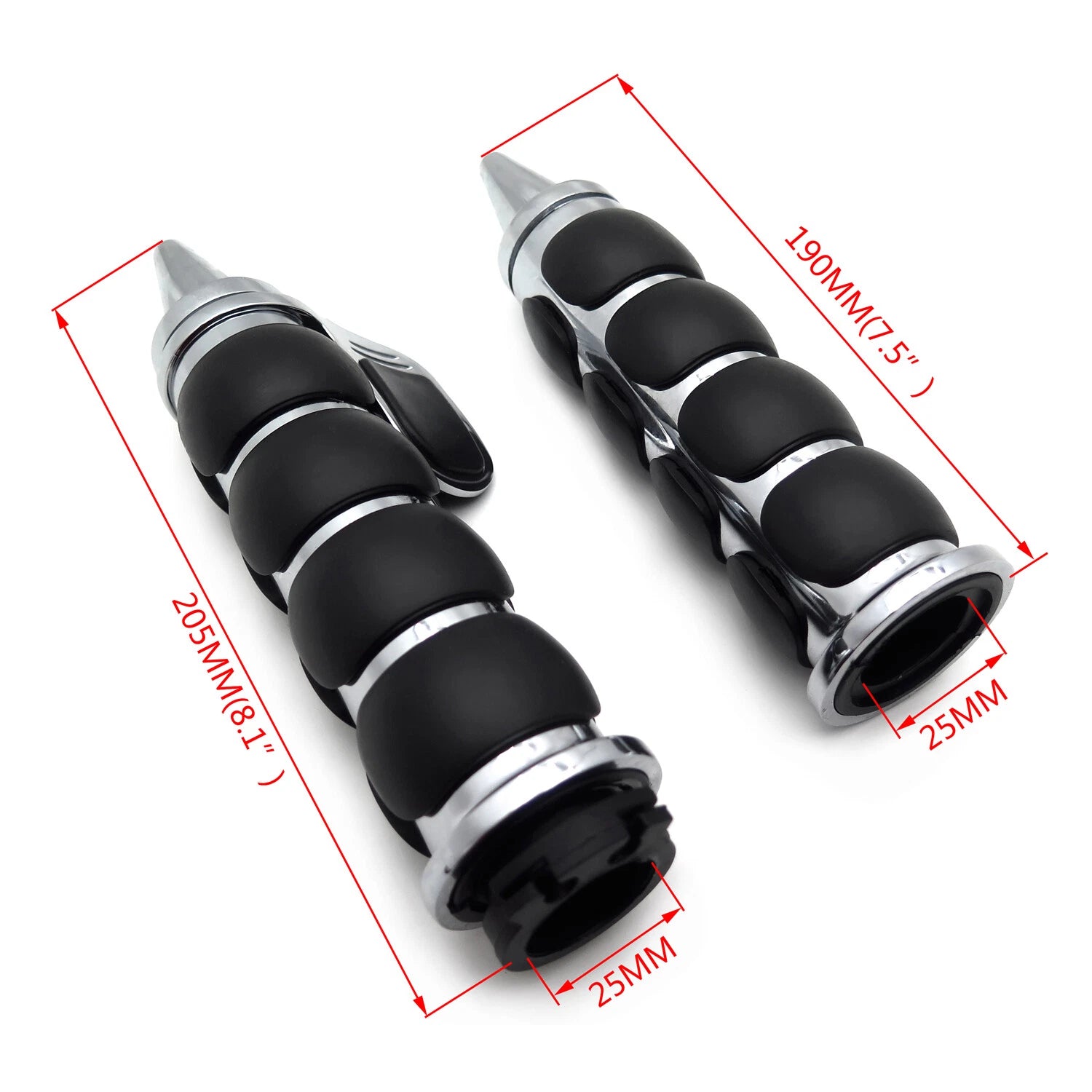 1" Handle Bar Hand Grips 25mm Throttle Boss for Harley Touring Sportster (X)