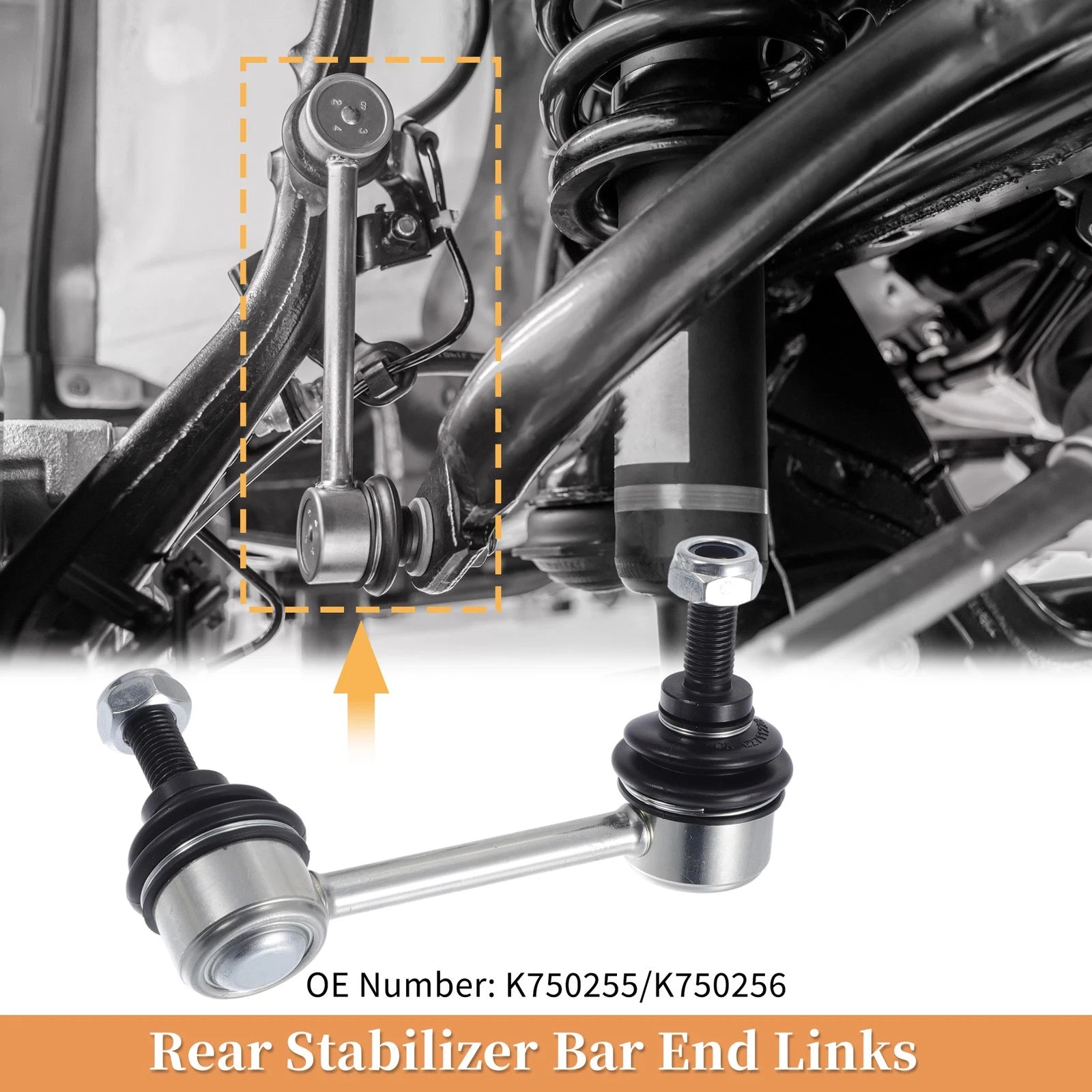 2pcs Rear Stabiliser Sway Bar Link for Nissan Maxima (2009–2014) No.K750255/K750256