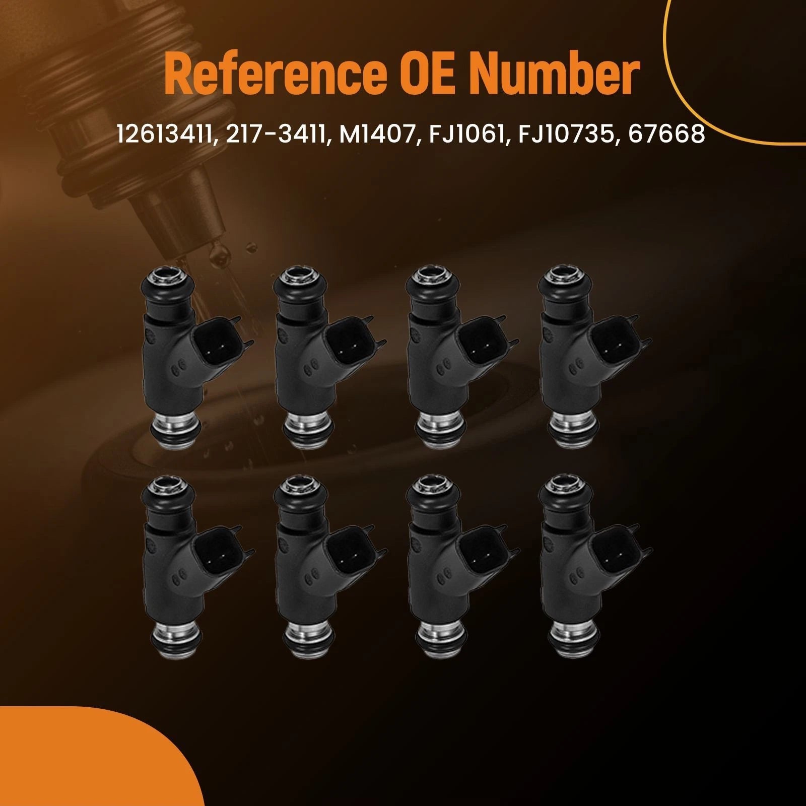 8x Fuel Injectors for GMC Sierra 1500 Chevrolet Silverado 1500 V8 (2010–2013)