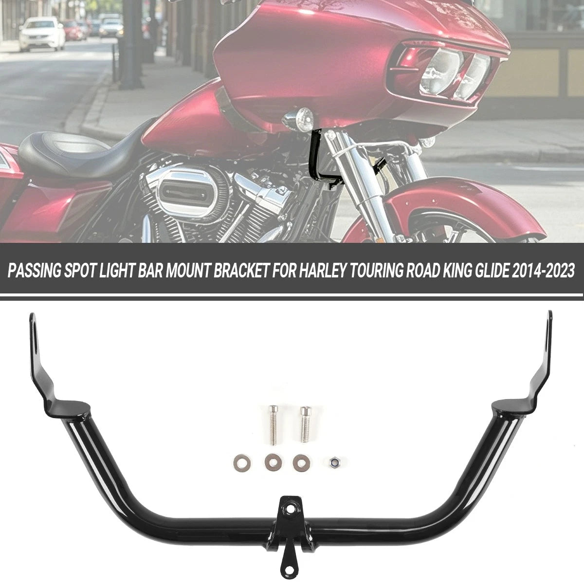 Spot Light Bar Mount Bracket for Harley Touring Road King Glide (2014–2023)