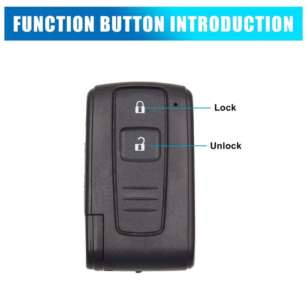 2 Button Key Fob Remote Case Shell for Toyota Prius (2004–2009)