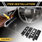 Set of 2 Carbon Fiber Door Window Switch Panel Covers for Toyota Tundra (2022–2024)