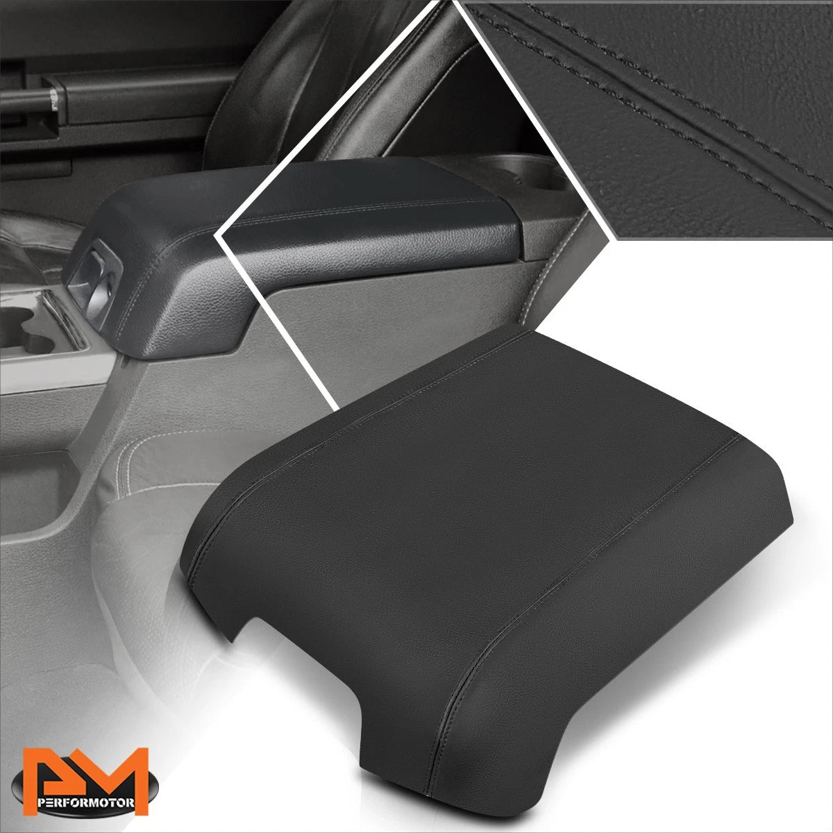Leather Center Console Lid Armrest Cover for Ford F250 F350 (2011–2016)