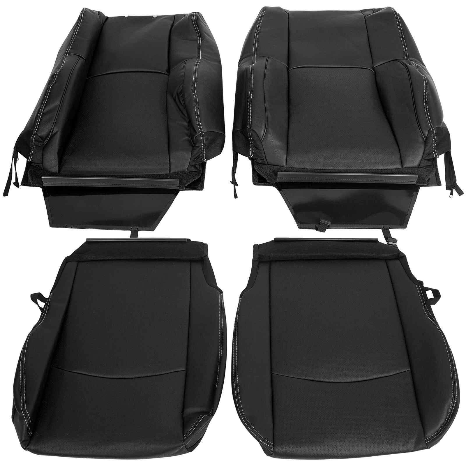 Set of 4 Black Leather Seat Covers for Dodge Ram (2009–2018)