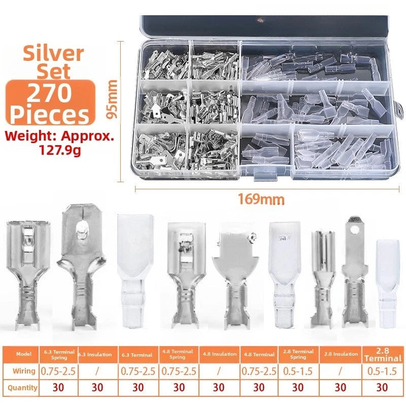 270PCS Electrical Crimp Terminal Connectors for Automotive Wiring