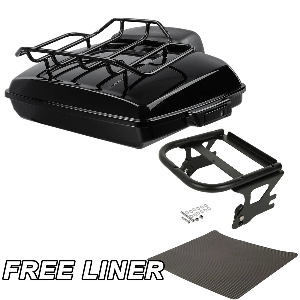 Black Razor Trunk Backrest Rack Mount for Harley Electra Road Glide (1997–2008)