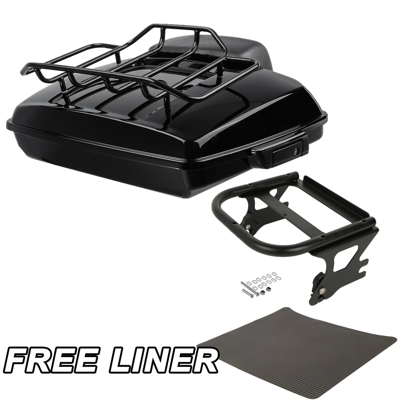 Black Razor Trunk Backrest Rack Mount for Harley Electra Road Glide (1997–2008)