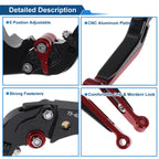 Adjustable Brake Clutch Levers for Honda CBR600RR (2007–2016) Black Red