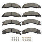 Set of 8 Brake Pads for Ford E150 E250 E350 Super Duty (2008-2019)